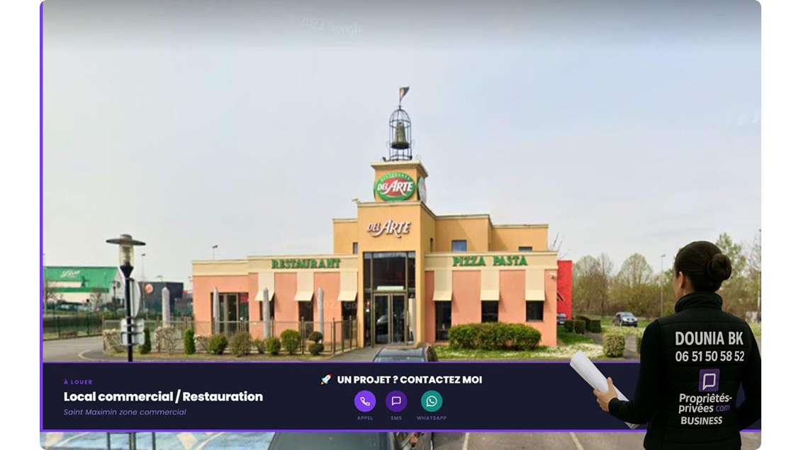 Loue restaurant 410m² clé en main ZAC St Maximin