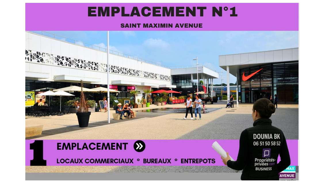 Local superbe vitrine retail park Saint Maximin