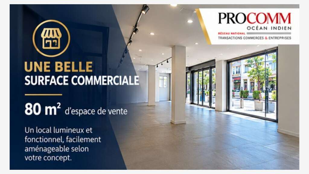 Loue local commercial 80m² + réserve Saint Pierre