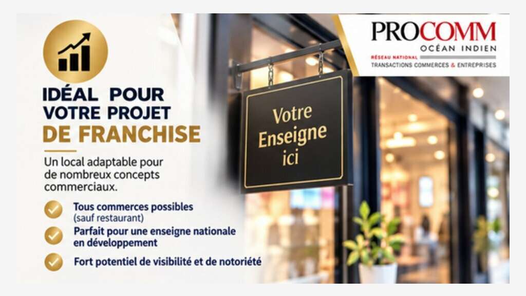 Loue local commercial 80m² + réserve Saint Pierre