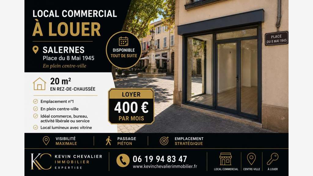 A louer local commercial 20m² à Salernes