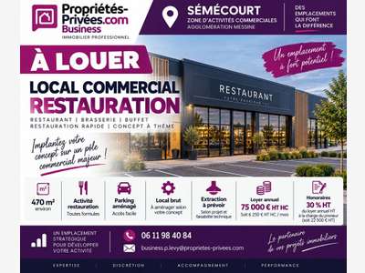 A louer local restauration de 470m² za Semecourt