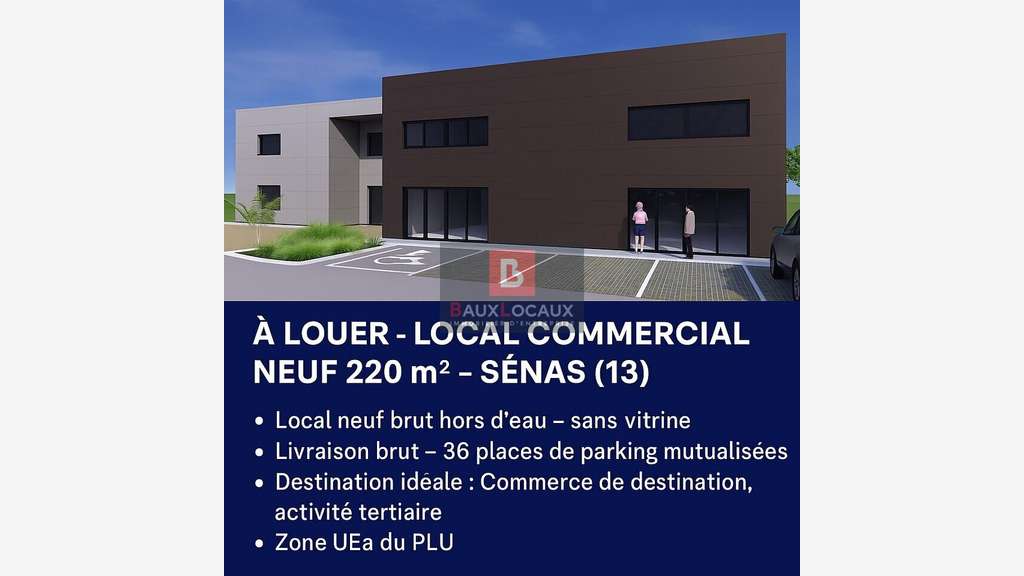 Local commercial neuf 220m² à louer à Sénas A7/RN7