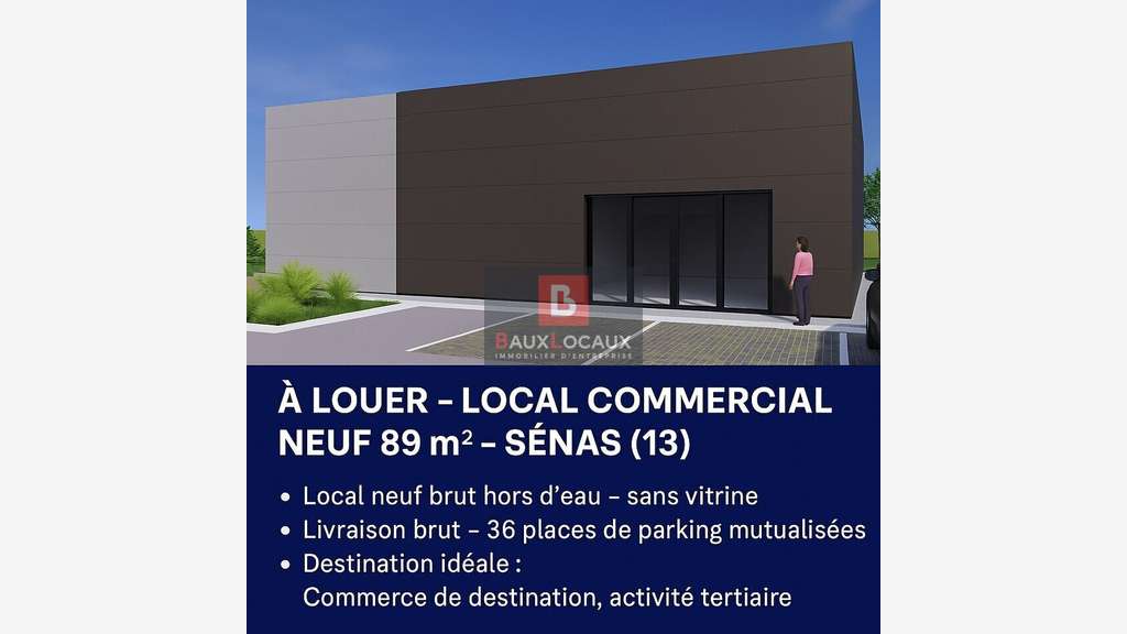 Local commercial neuf 89m² à louer à Sénas A7/RN7