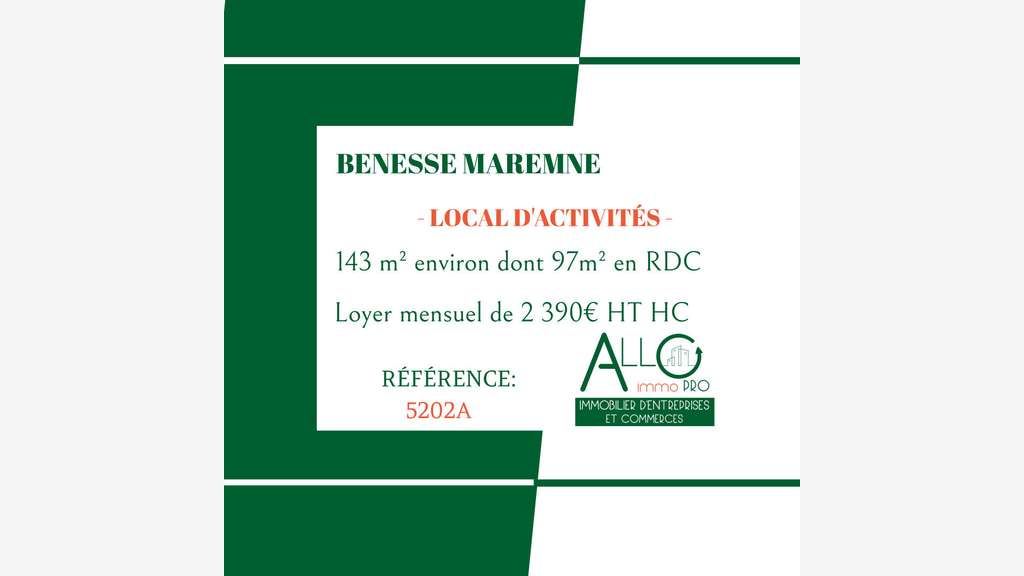 Loue local cial / activités 143m² prox Hossegor