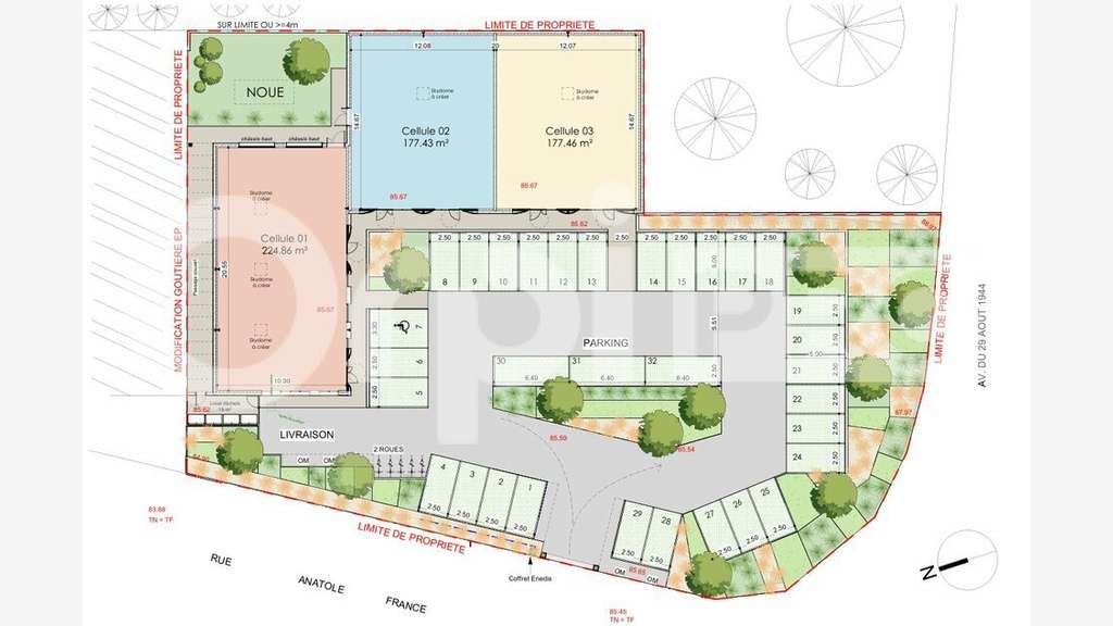 A louer cellules commerciales 224-177m² Tinqueux