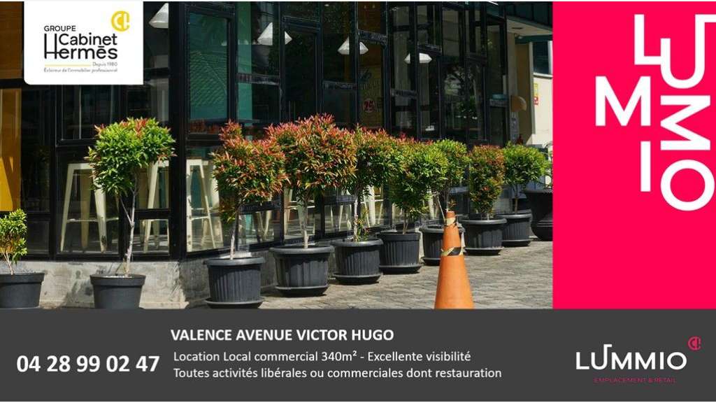 A louer local 340m² en angle à Valence Victor Hugo