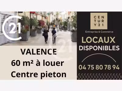 Local commercial 60m² en angle à louer à Valence