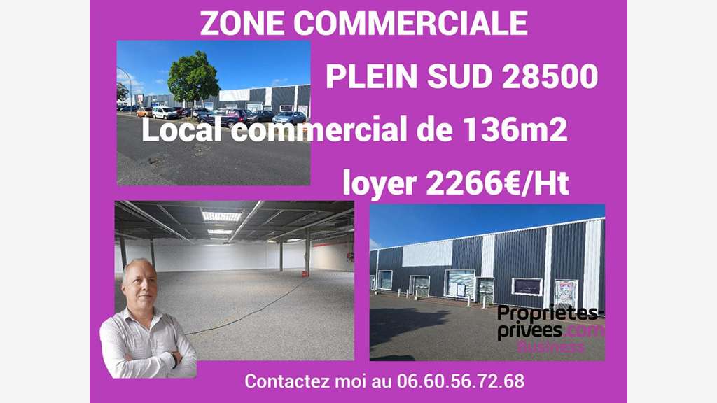 Loue local commercial 136m² empl n°1 à Vernouillet