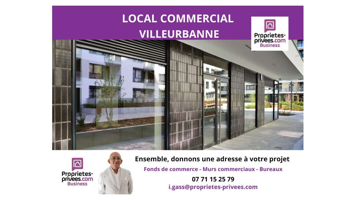 A louer local commercial 189.5m² à Villeurbanne