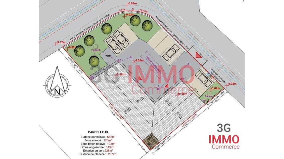 A louer local neuf 106m² brut de béton à Chauray