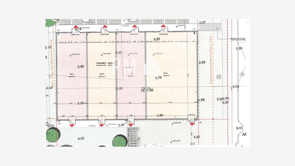 A louer local commercial de 102m² à Fos sur Mer