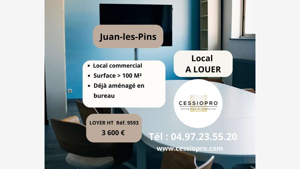 A louer local commercial 108m² à Juan-les-Pins