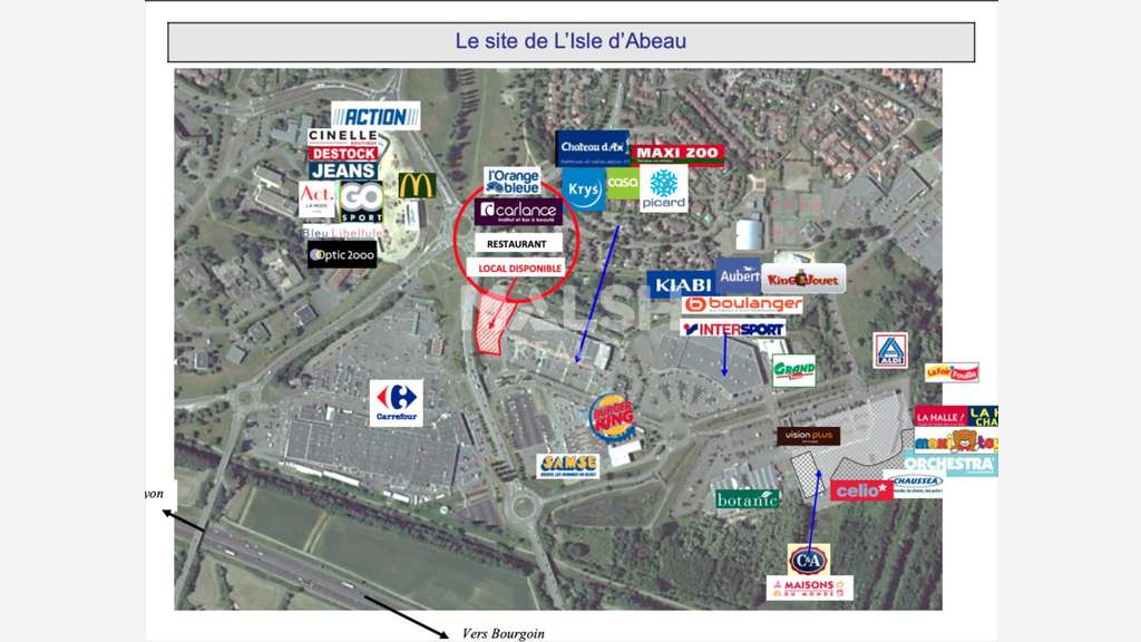 A louer local commercial de 236m² à L'isle-d'Abeau