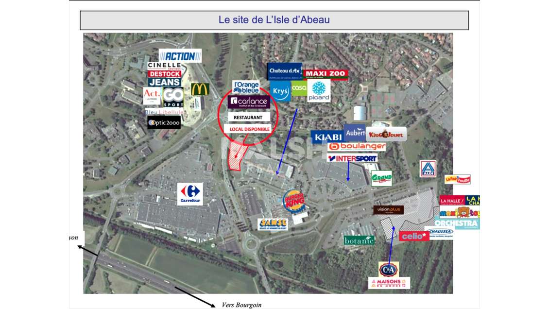 A louer local commercial de 236m² à L'isle-d'Abeau