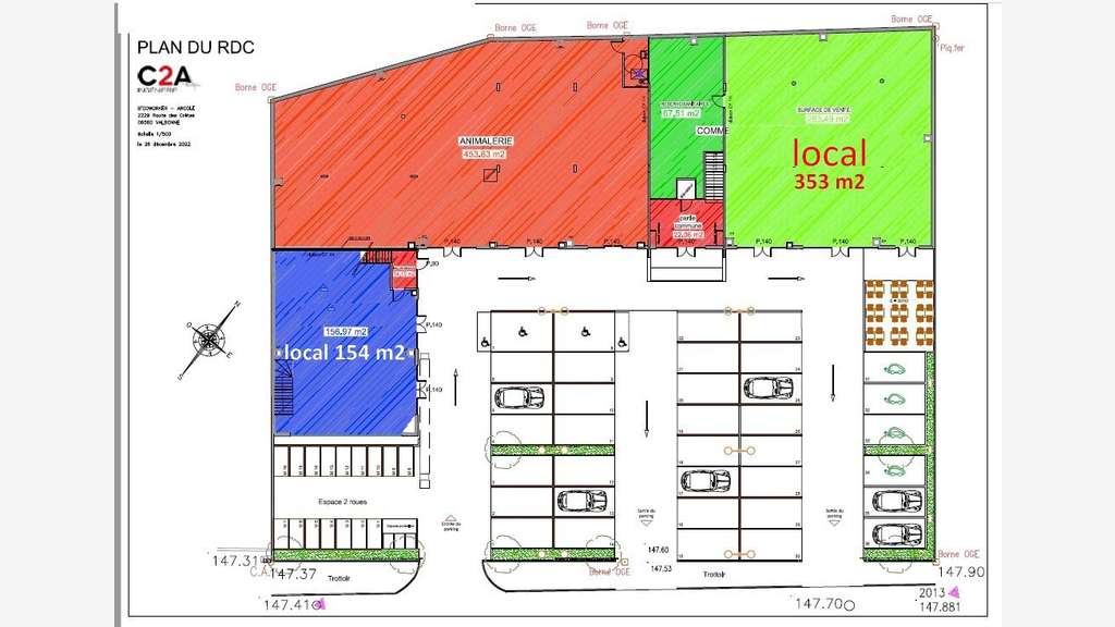 A louer local commercial 154m² au Luc