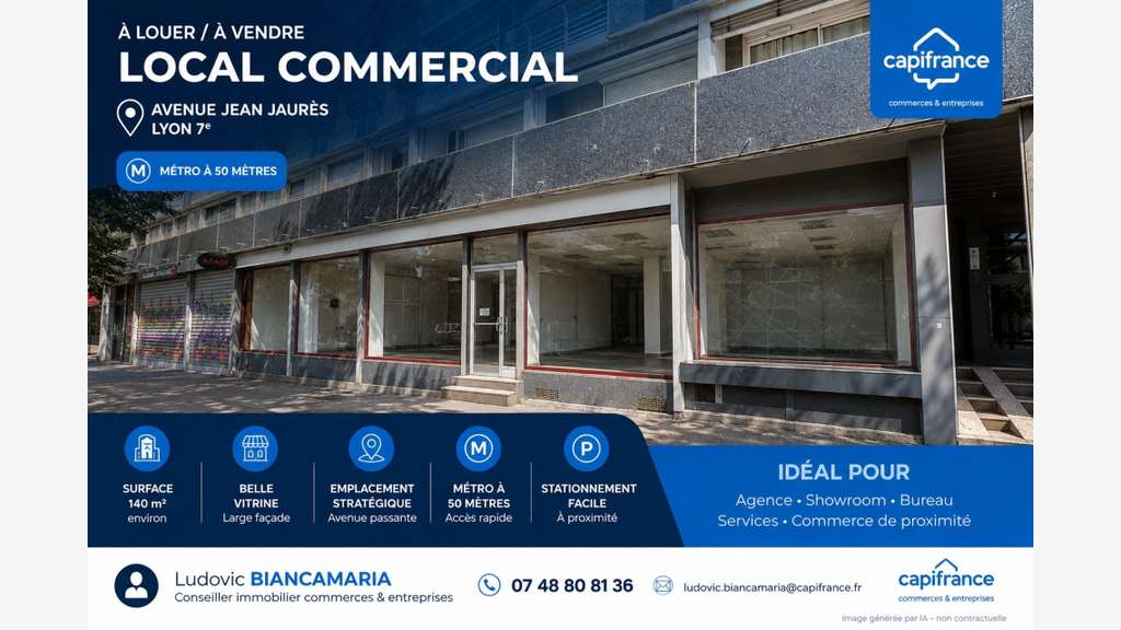 Local très lumineux 140m² à louer Lyon 7e Gerland
