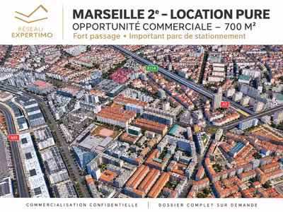 Location pure local commercial 700m² Marseille 2e