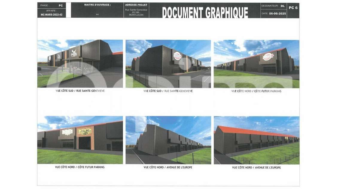 A louer cellule de 550m² empl d'avenir à Montluçon