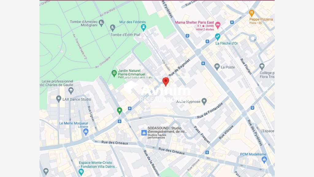 A louer local commercial Rue de Bagnolet Paris 20e