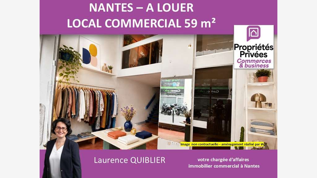 Local commercial 59m² à louer à Nantes centre