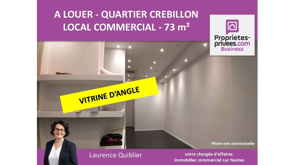 Local commercial PMR 73m² à louer à Nantes centre