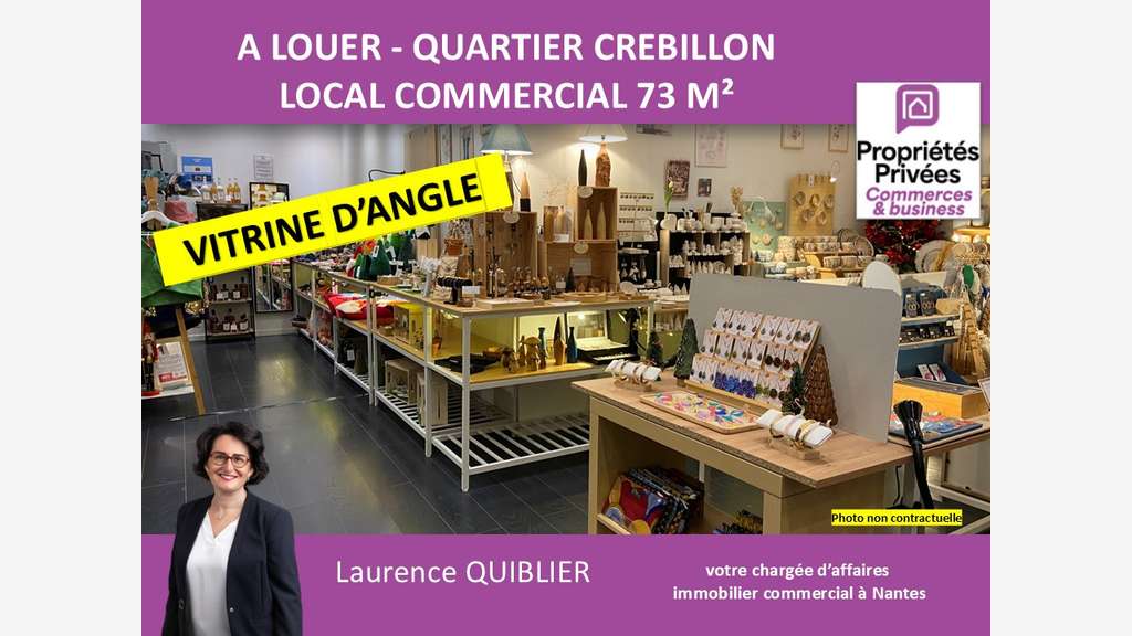 Local commercial PMR 73m² à louer à Nantes centre
