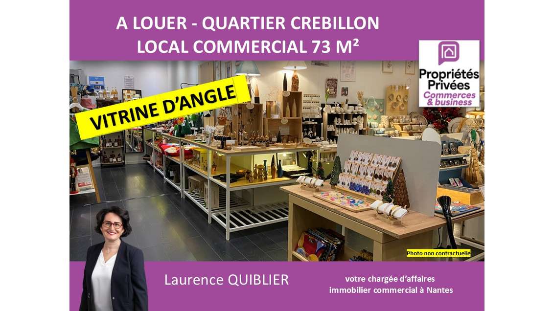 Local commercial PMR 73m² à louer à Nantes centre