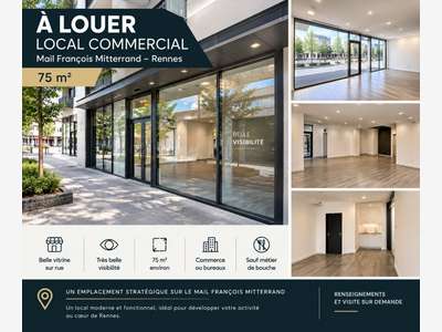 Local 75m² à louer Mail François Mitterrand Rennes