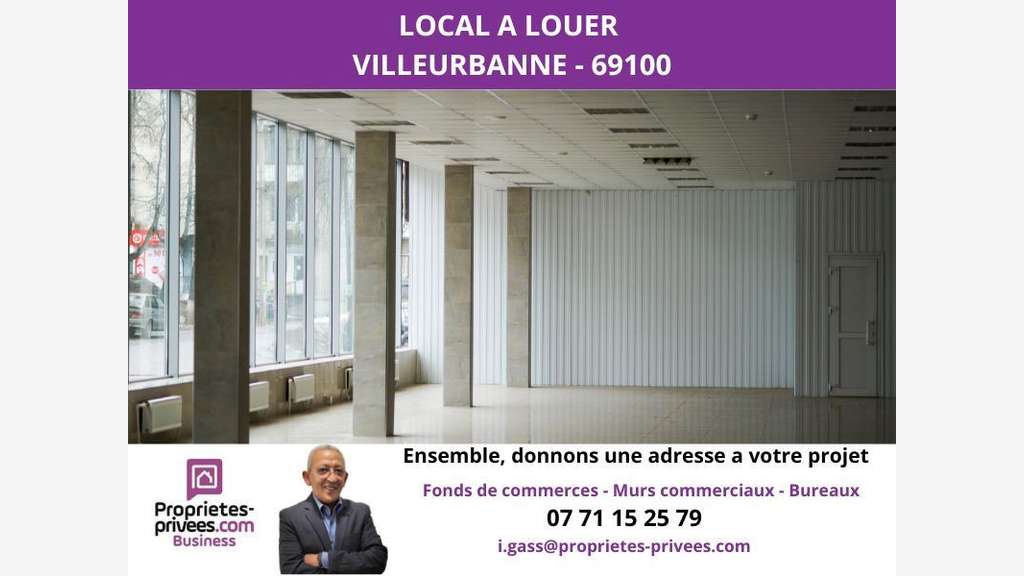 A louer local commercial 150m² à Villeurbanne