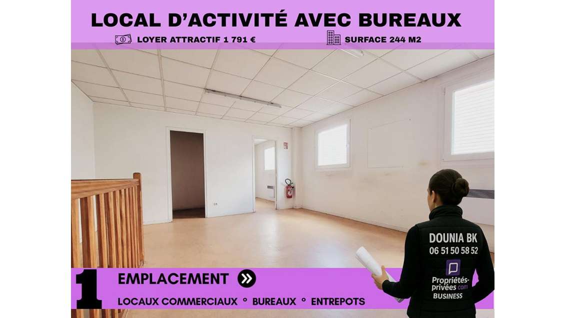 A louer local d'activité avec bureaux à St Maximin