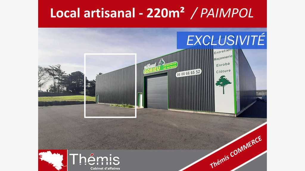 A louer local d'activité 220m² sortie de Paimpol