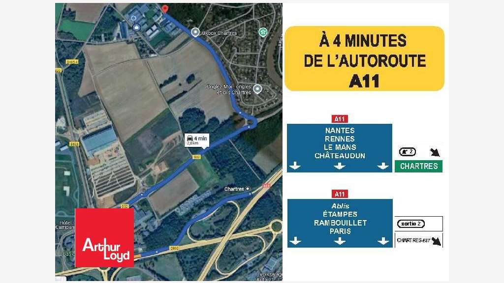 A louer local 324m² avec quai agglo Chartres