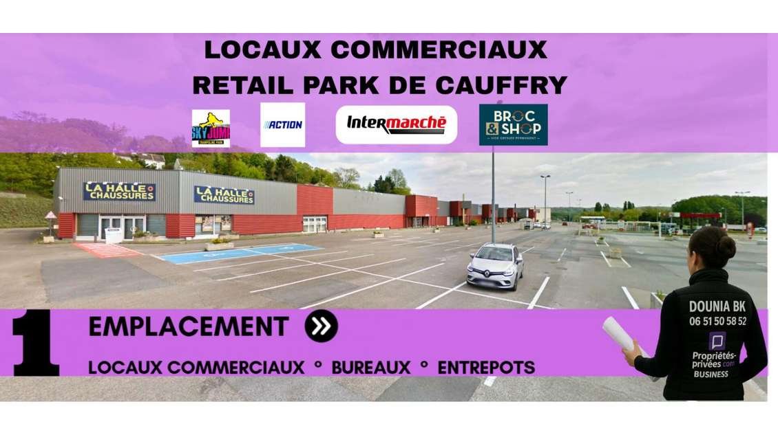 A louer local commercial 450m² retail park Cauffry