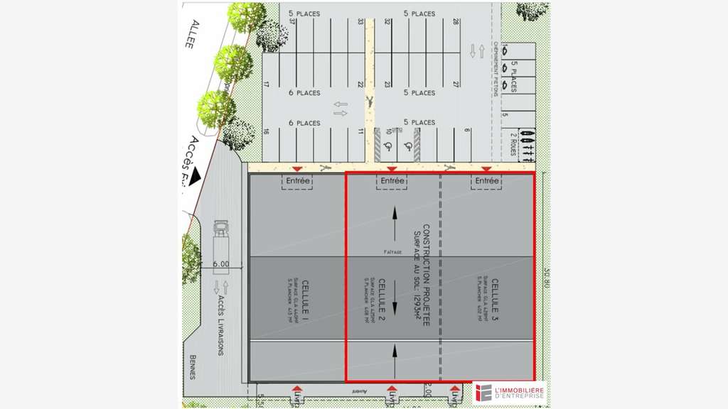 A louer cellule commerciale neuve 853m² à Paimpol