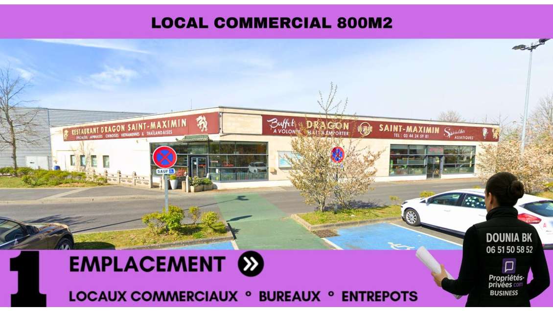 A louer local commercial 1300m² ZAC Saint-Maximin