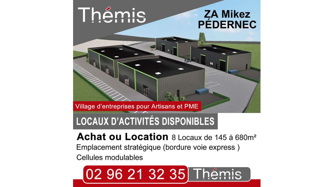A louer locaux 578m² visibilité Guingamp-Lannion