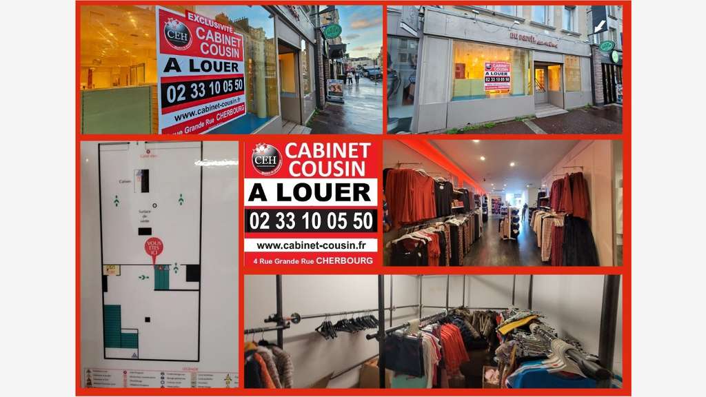 Loue local commercial 100m² Cherbourg-en-cotentin