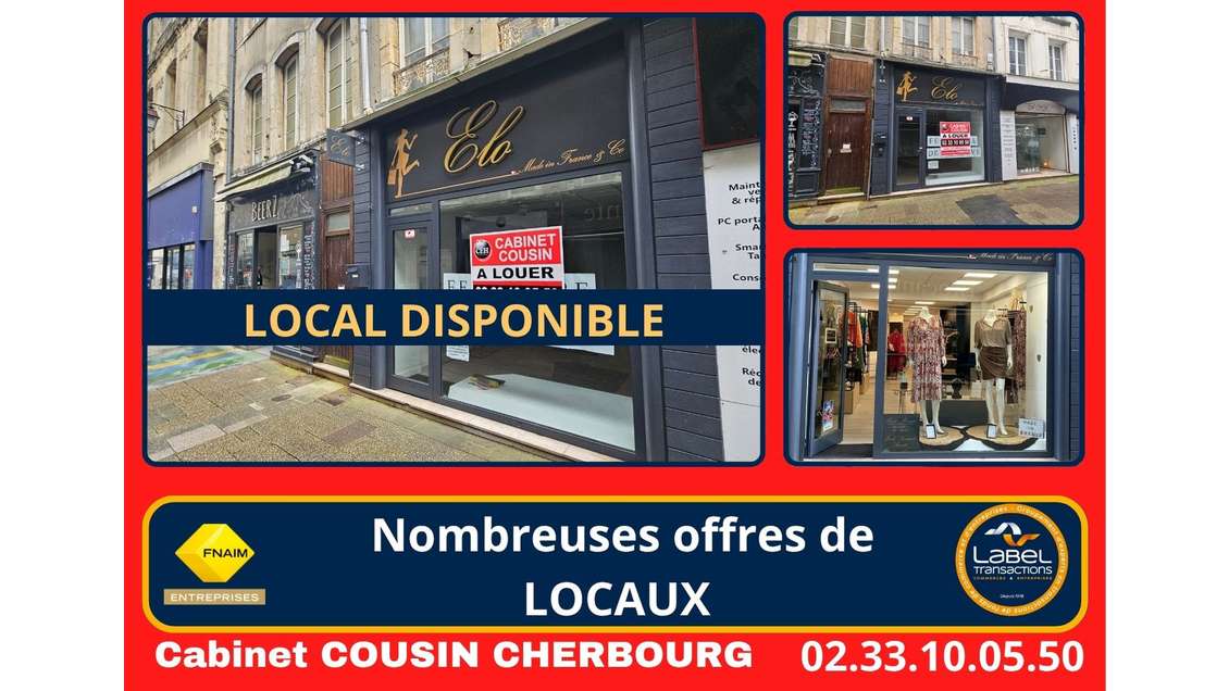 A louer pas de porte neuf 70m² à Cherbourg centre