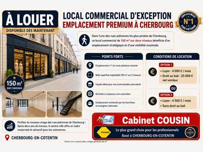 A louer local commercial d’exception à Cherbourg