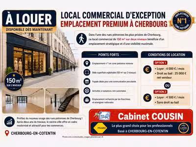 A louer local commercial d’exception à Cherbourg