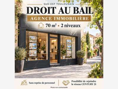 Droit au bail agence immo 70m² Sud-est toulousain