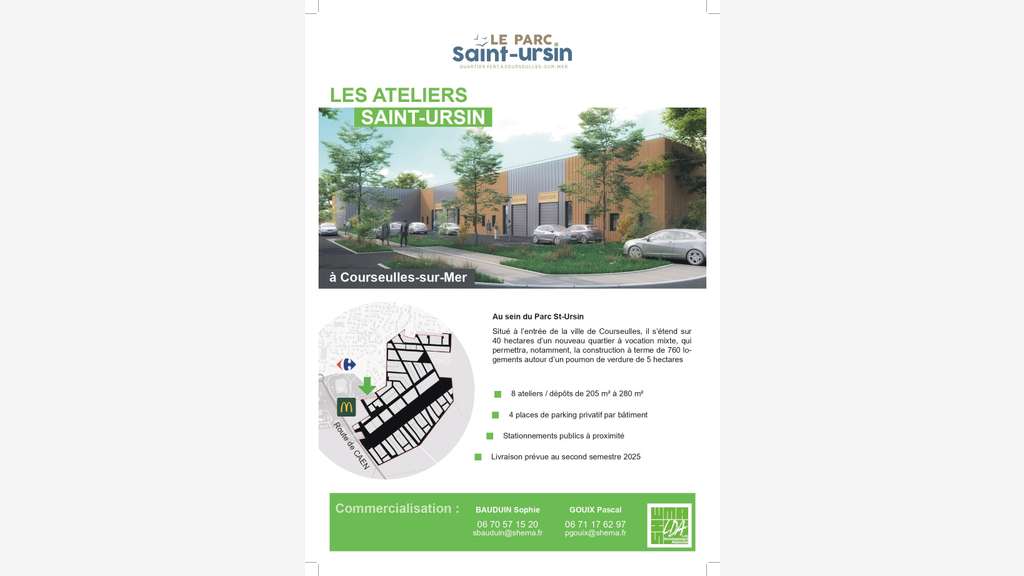 A vendre locaux d'activité neufs à Courseulles