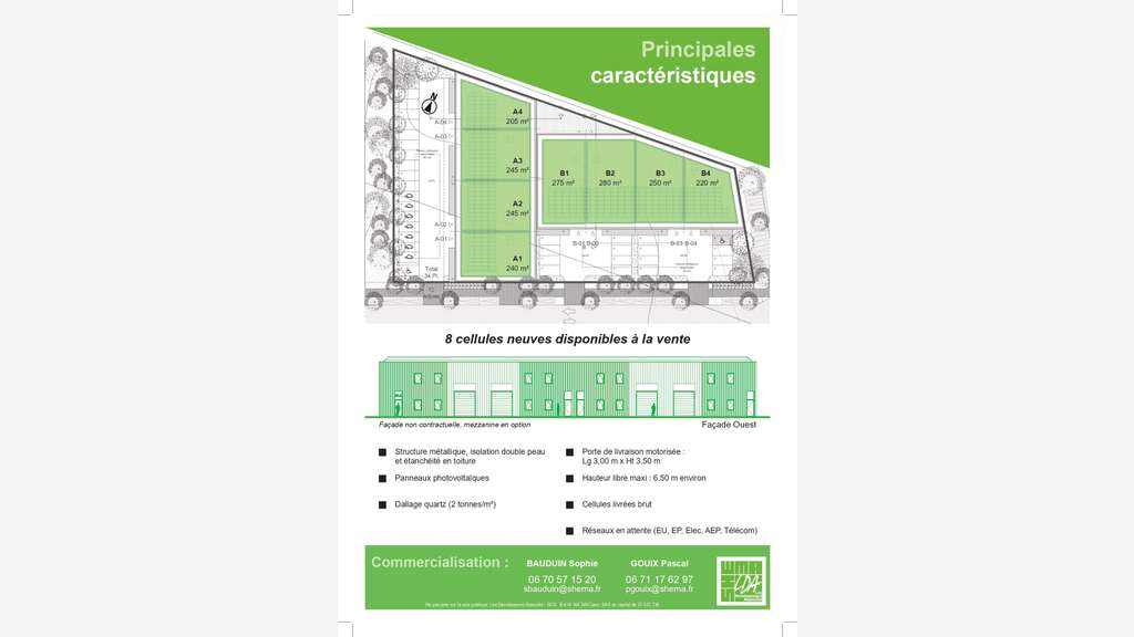 A vendre locaux d'activité neufs à Courseulles