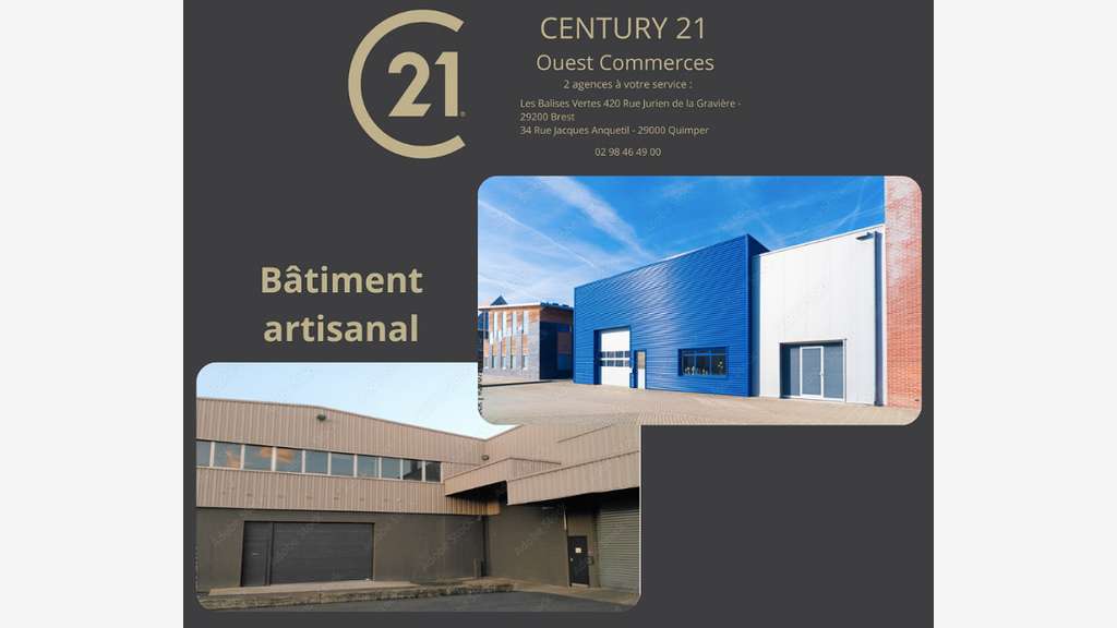 A vendre bâtiment 1200m² Quimper accès RN165
