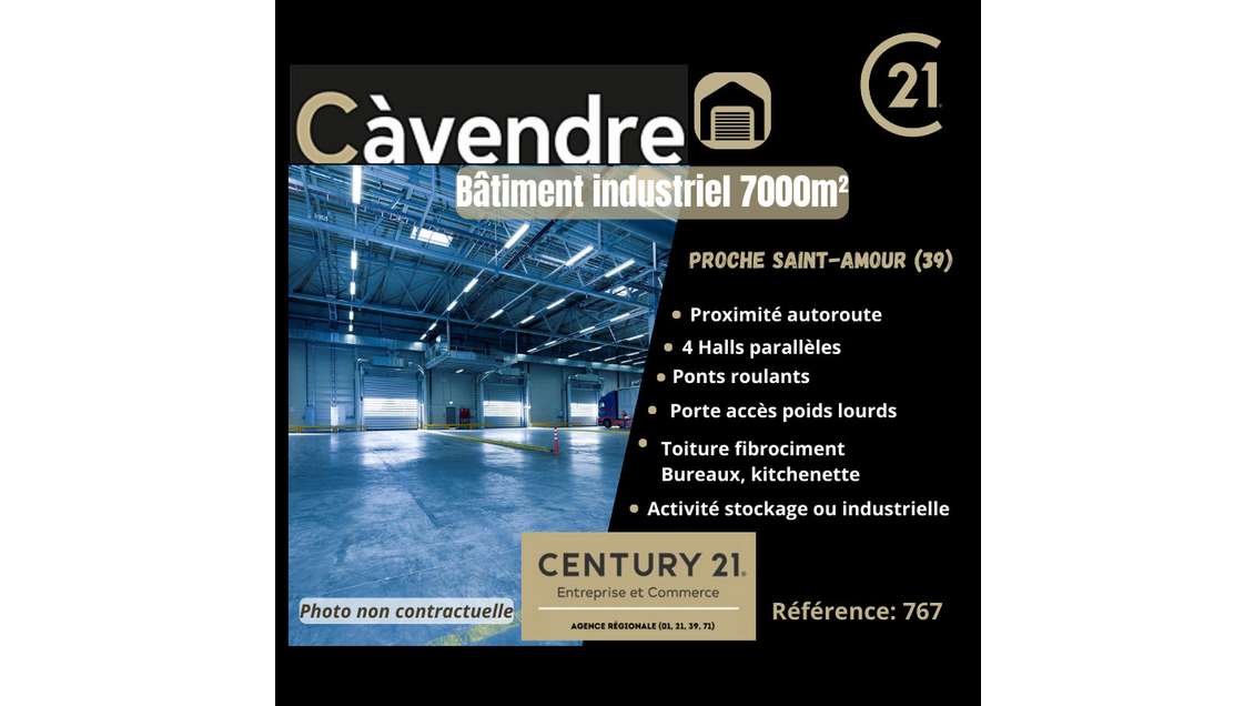 A vendre bâtiment industriel 7000m² à Saint-Amour