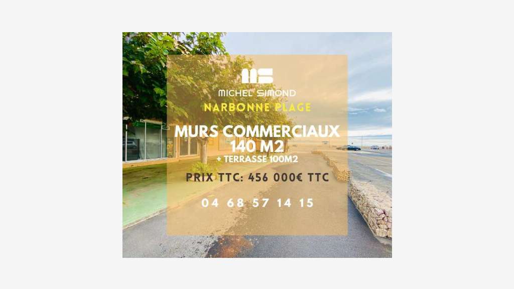 Vente superbe local 140m² à Narbonne-plage