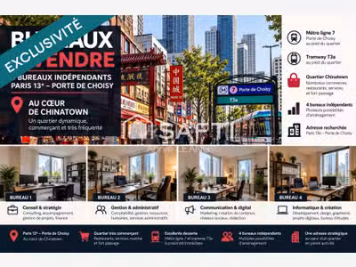 4 bureaux à vendre – Paris 13e, Porte de Choisy, m
