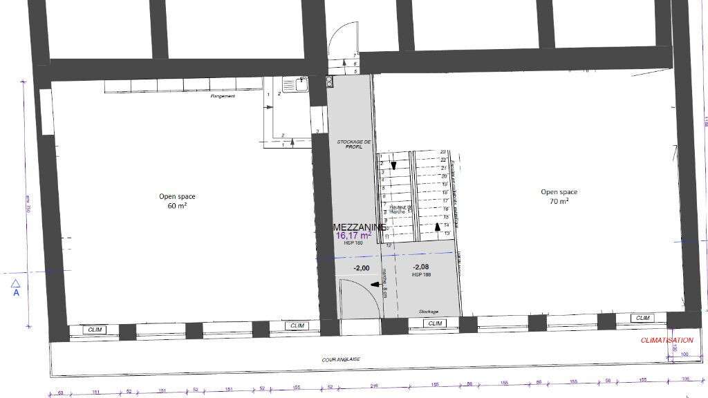 Bureaux 335m² sur 2 niveaux à vendre Lyon 69001