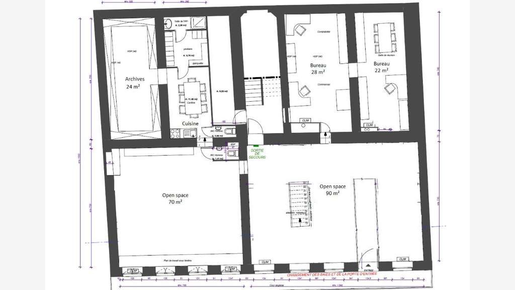 Bureaux 335m² sur 2 niveaux à vendre Lyon 69001